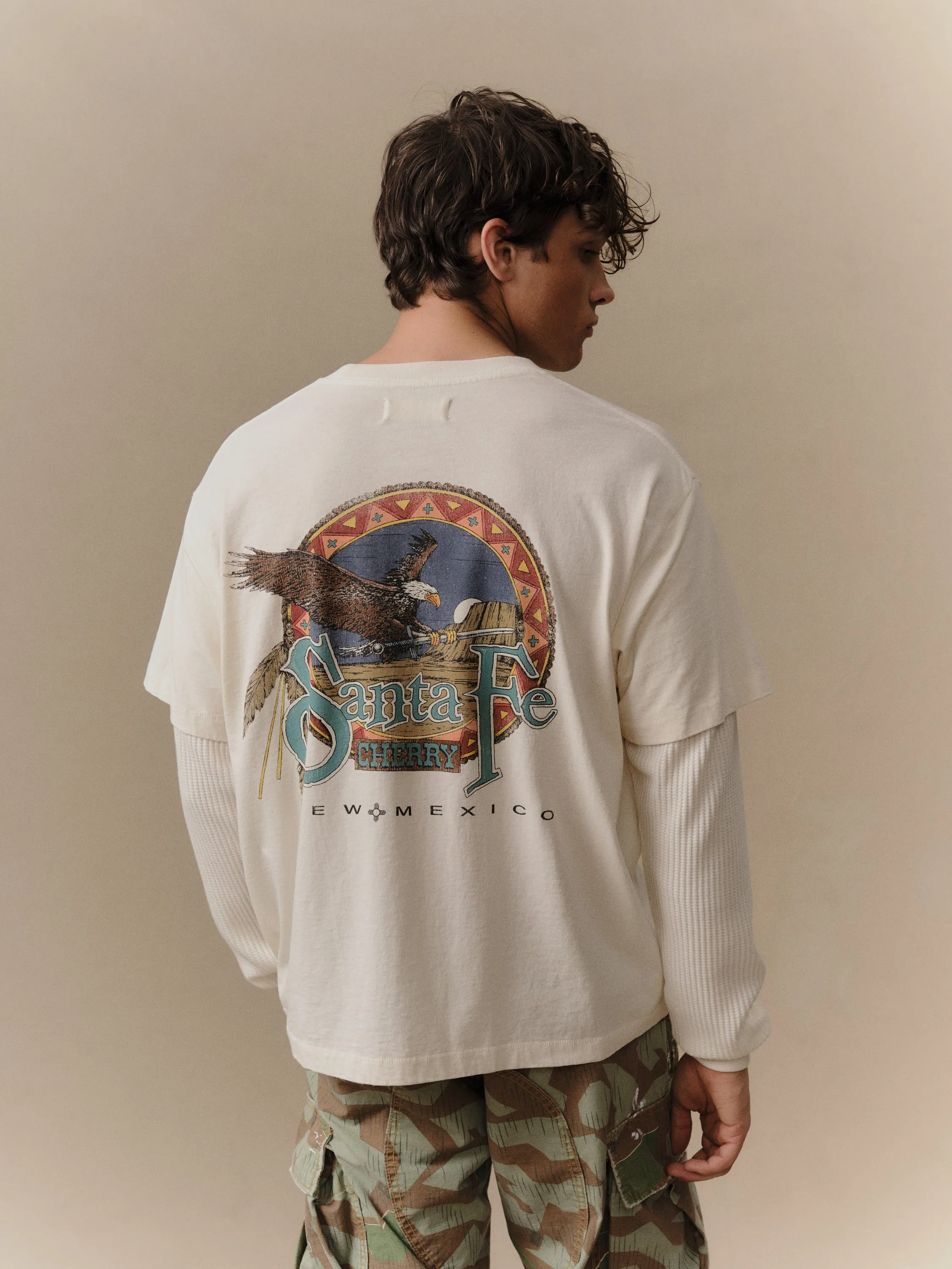 Santa Fe Layered Thermal T-Shirt (Cream) sold by Cherry LA product image thumbnail 4