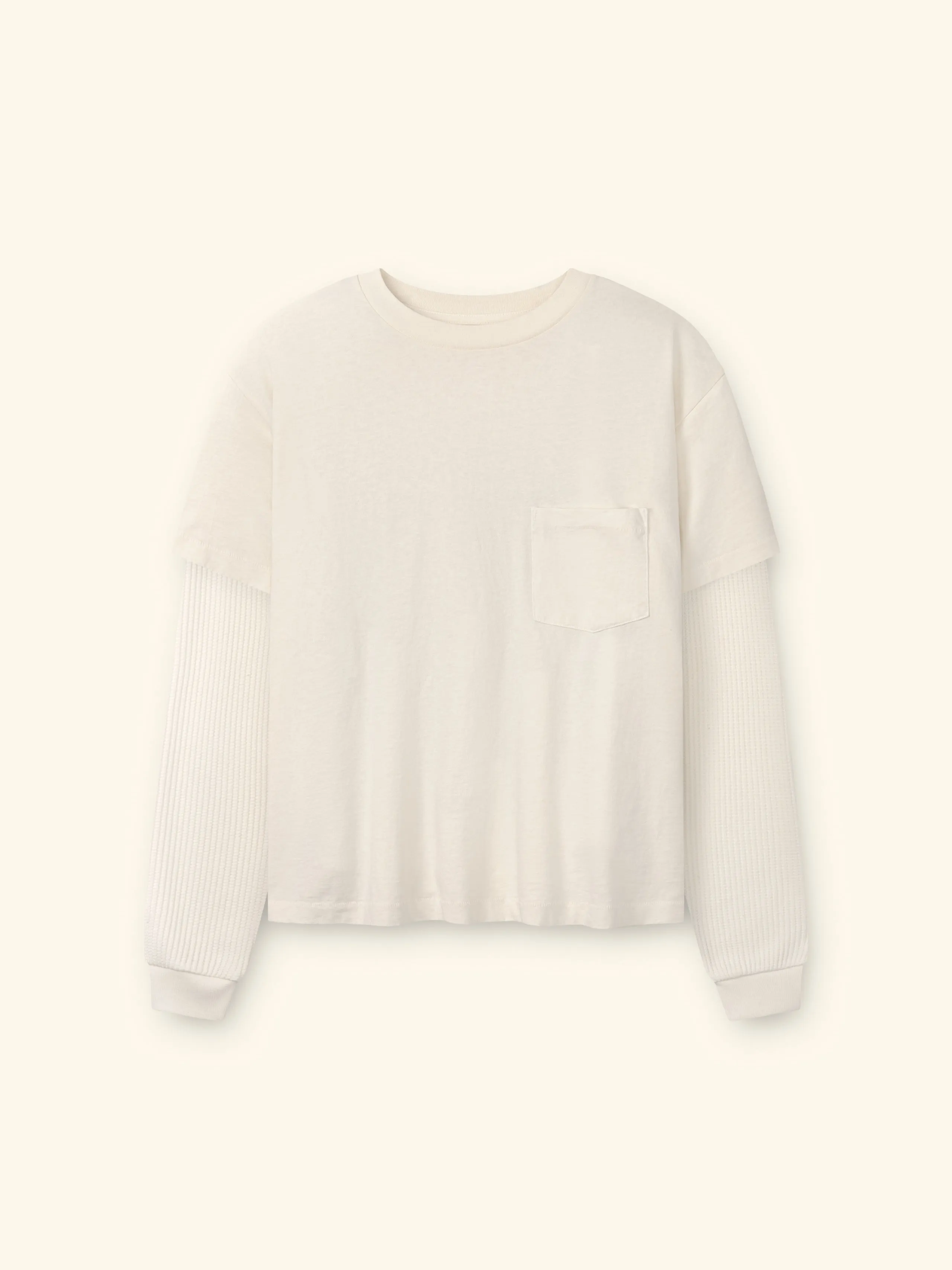 Santa Fe Layered Thermal T-Shirt (Cream) sold by Cherry LA product image thumbnail 3