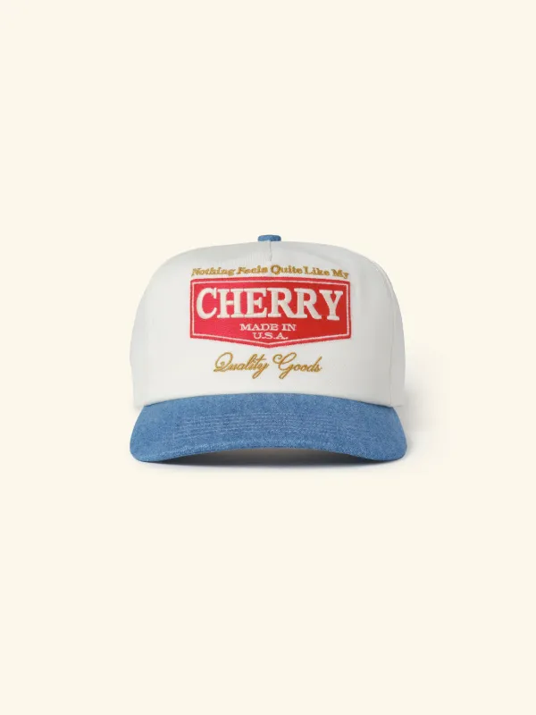 Chevron 5 Panel Hat (Denim) made by Cherry LA