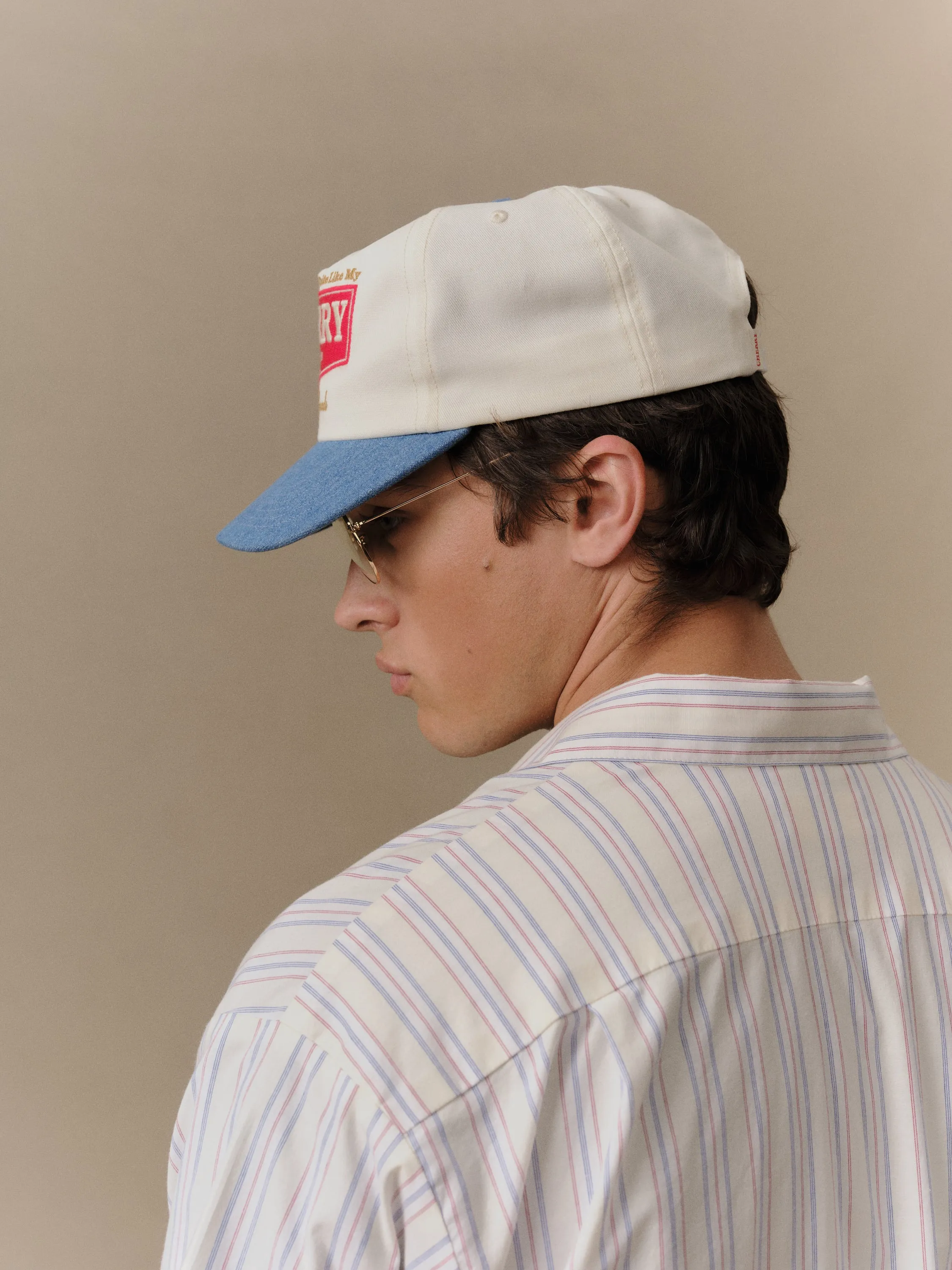 Chevron 5 Panel Hat (Denim) sold by Cherry LA product image thumbnail 5