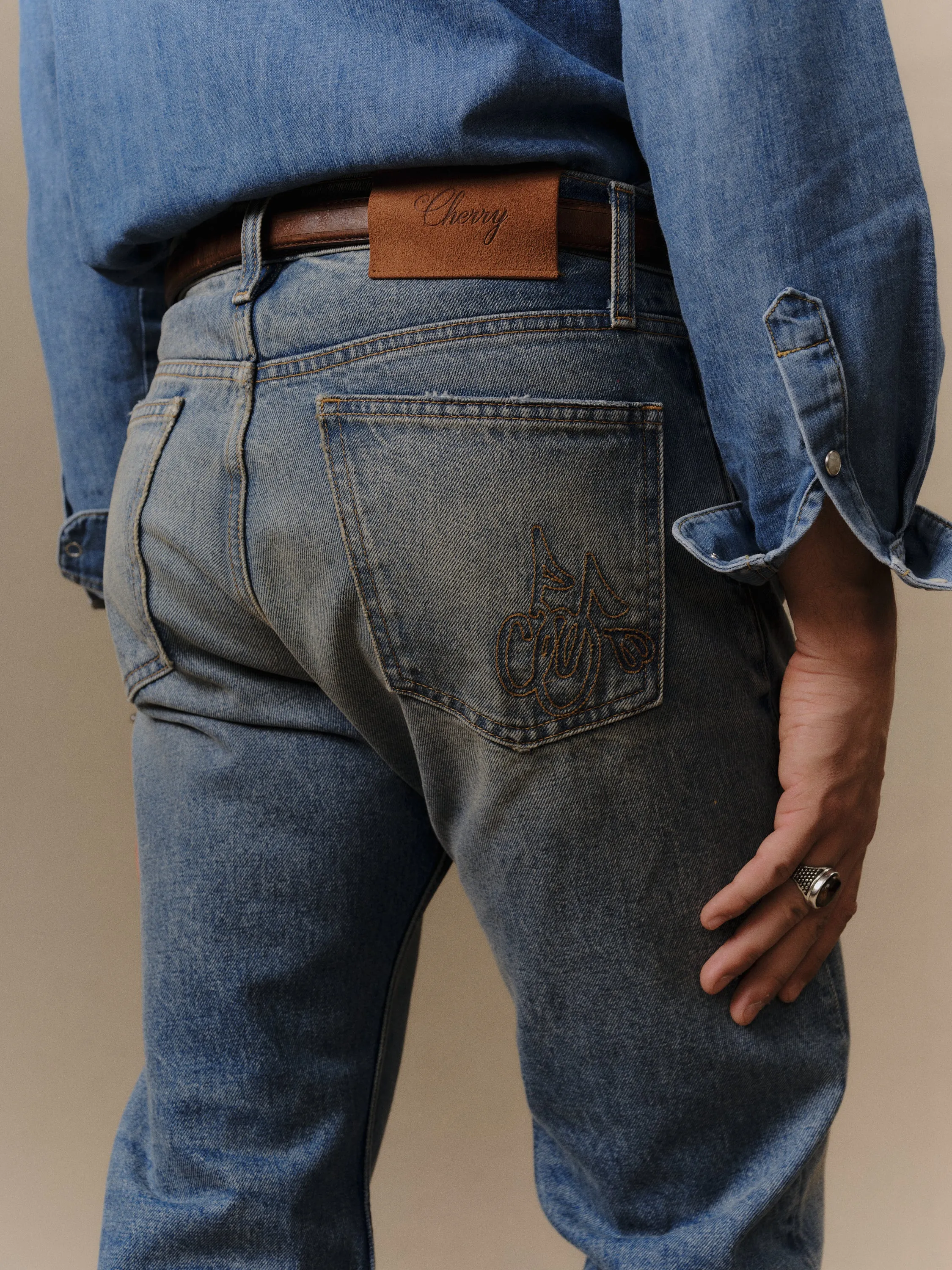 Straight 5 Pocket Jeans (Painters Wash) sold by Cherry LA product image thumbnail 5