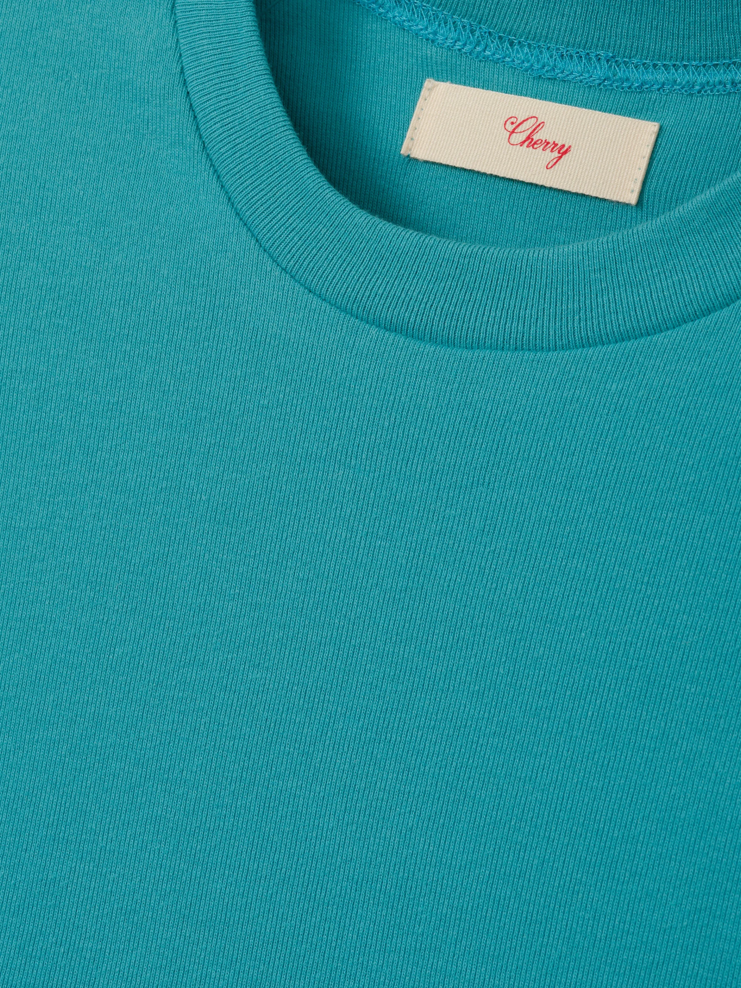 Women's Ribbed Fitted Tee (Turquoise) sold by Cherry LA product image thumbnail 3