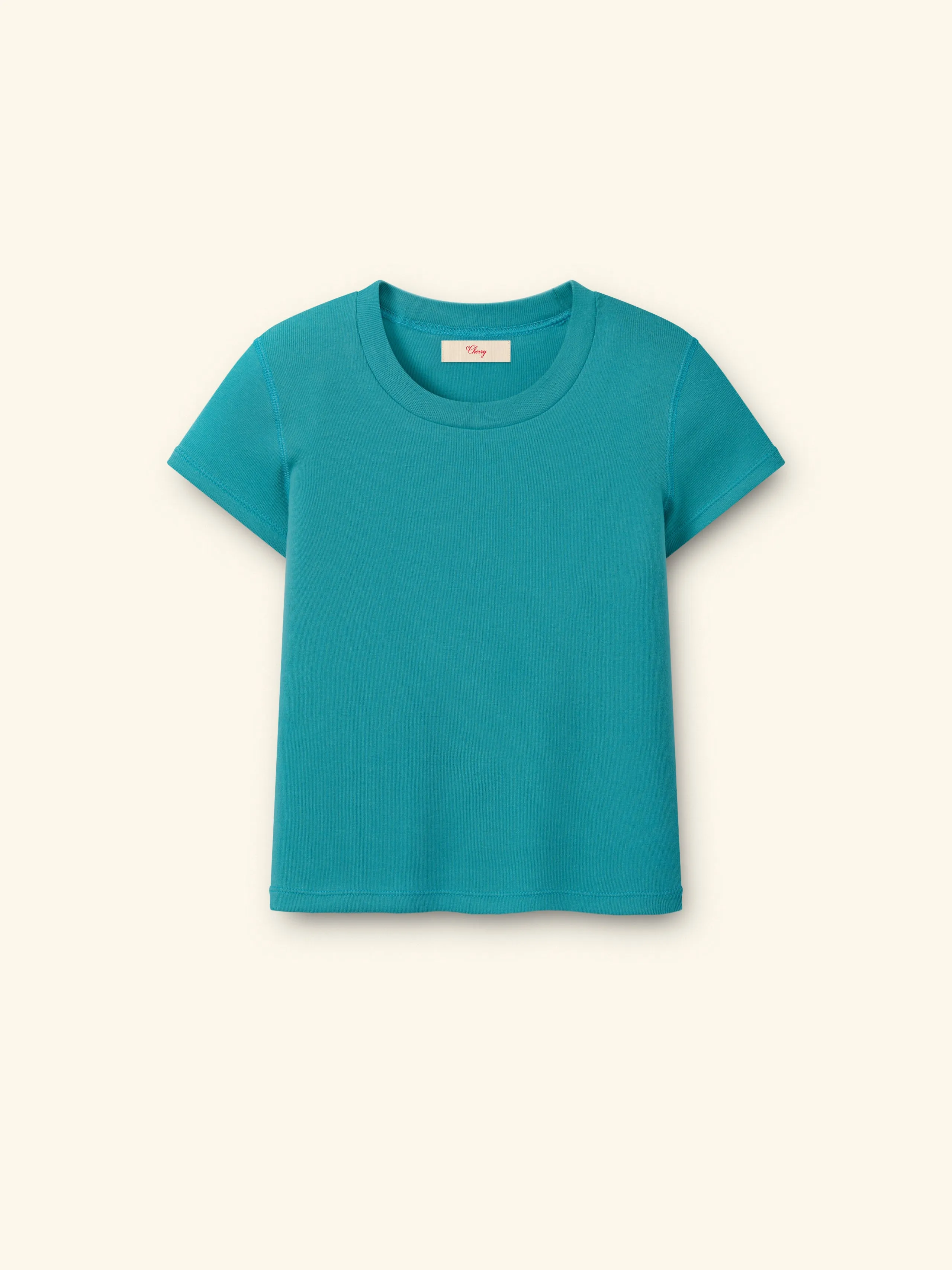 Women's Ribbed Fitted Tee (Turquoise) sold by Cherry LA