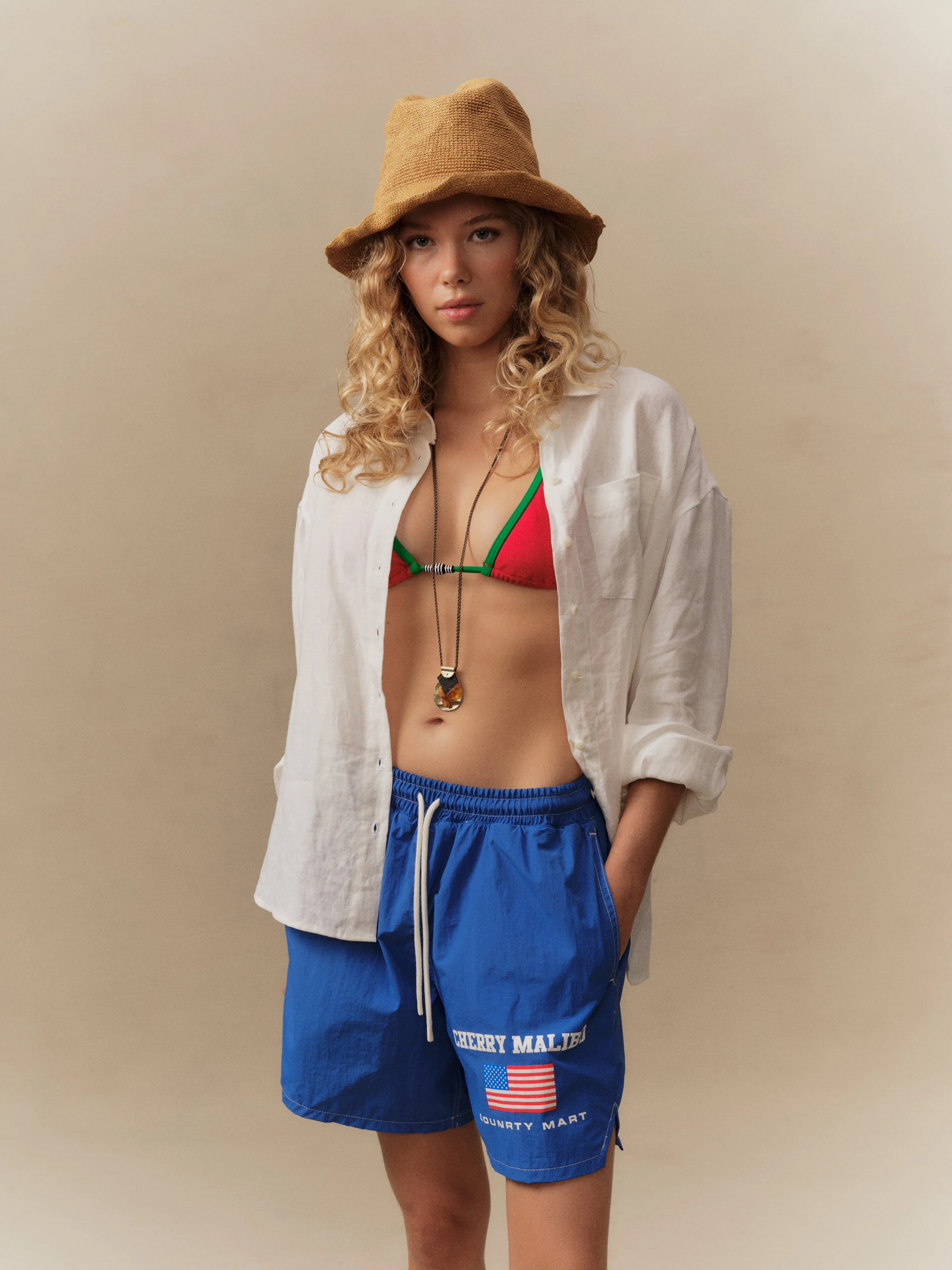 Women's Boxy Linen Button Up (White) sold by Cherry LA product image thumbnail 2