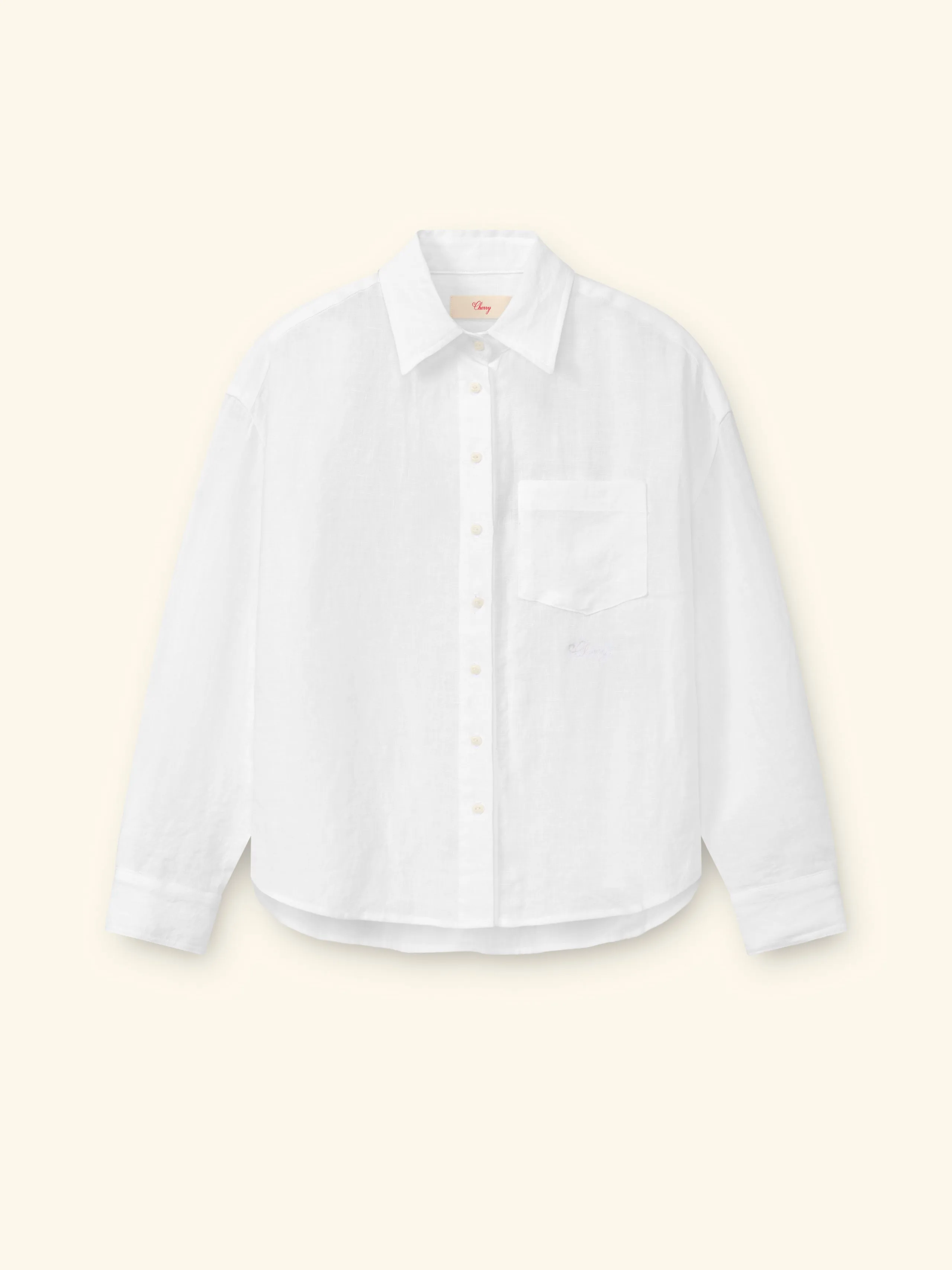 Women's Boxy Linen Button Up (White) sold by Cherry LA