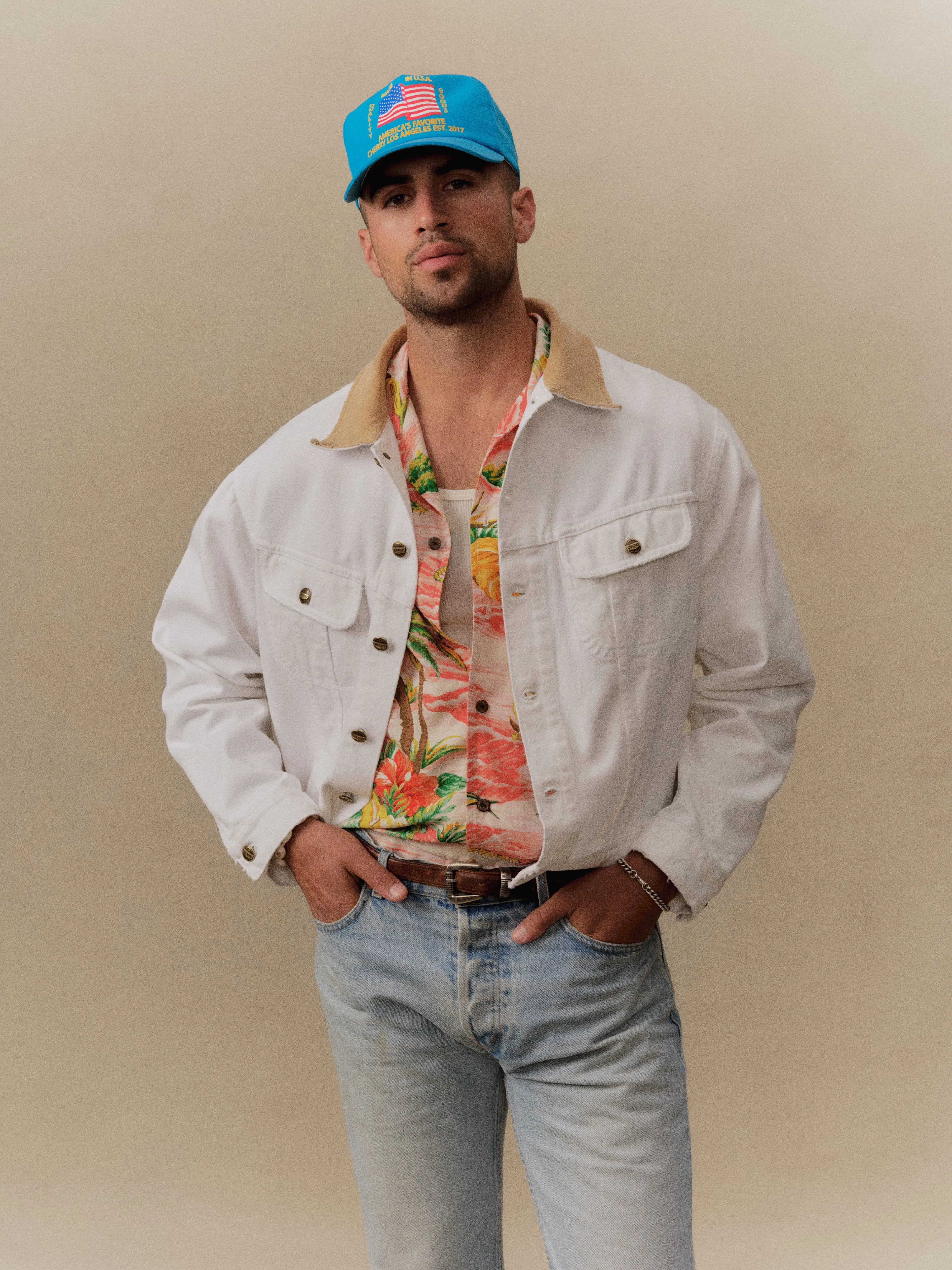 Denim Trucker Jacket (Vintage White) sold by Cherry LA product image thumbnail 2