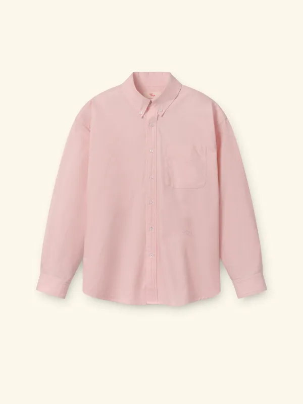 Boxy Oxford Shirt (Pink) made by Cherry LA