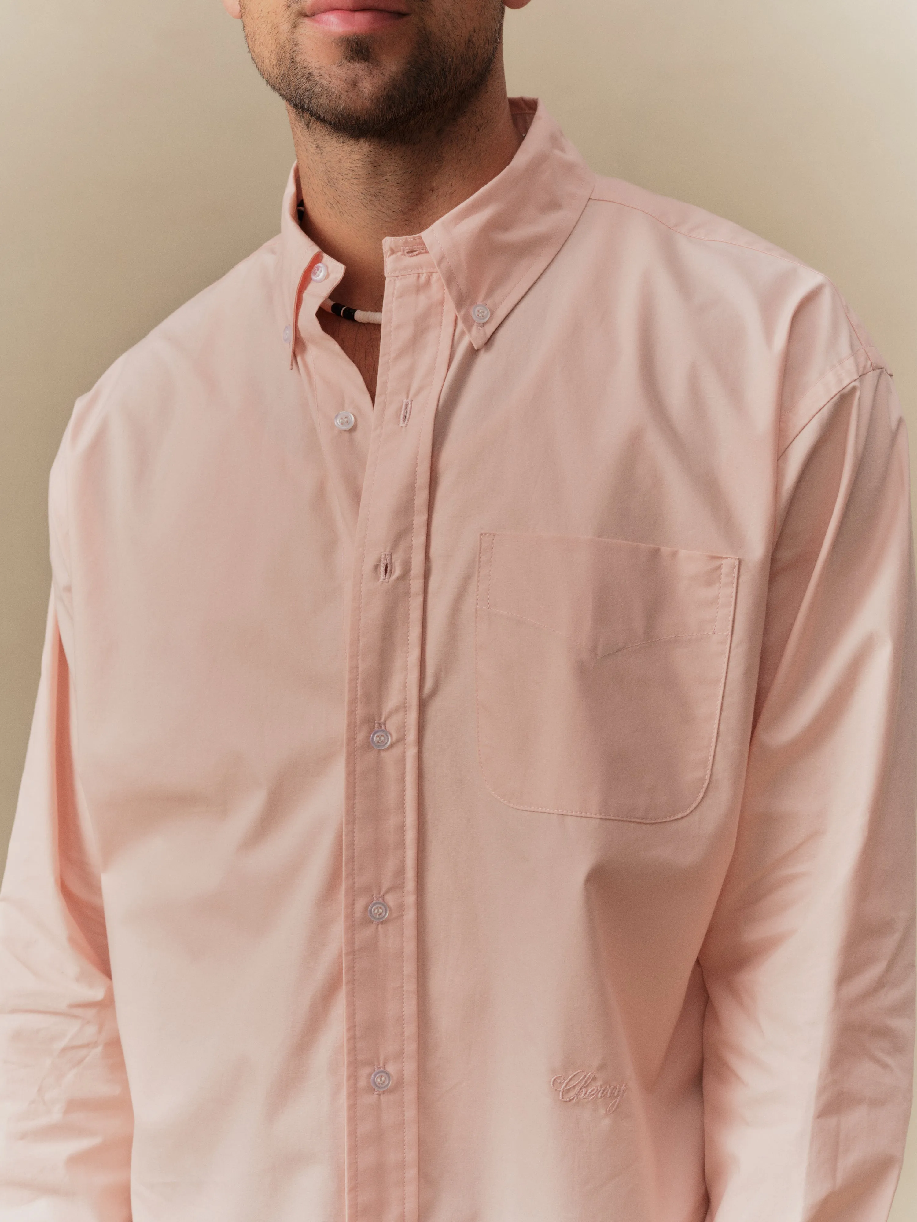 Boxy Oxford Shirt (Pink) sold by Cherry LA product image thumbnail 5
