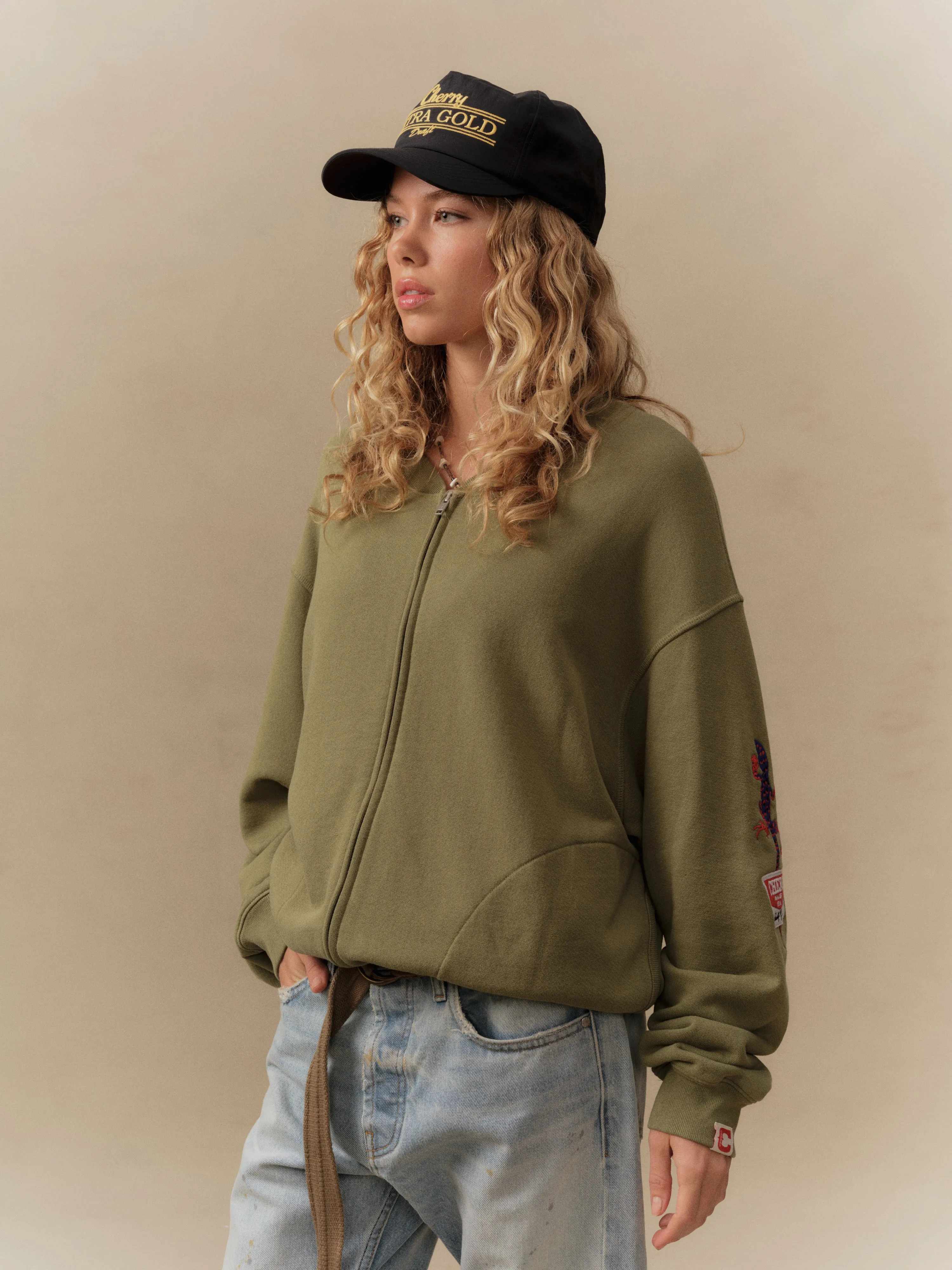 Gecko Zip Up Crew (Cactus) sold by Cherry LA product image thumbnail 5