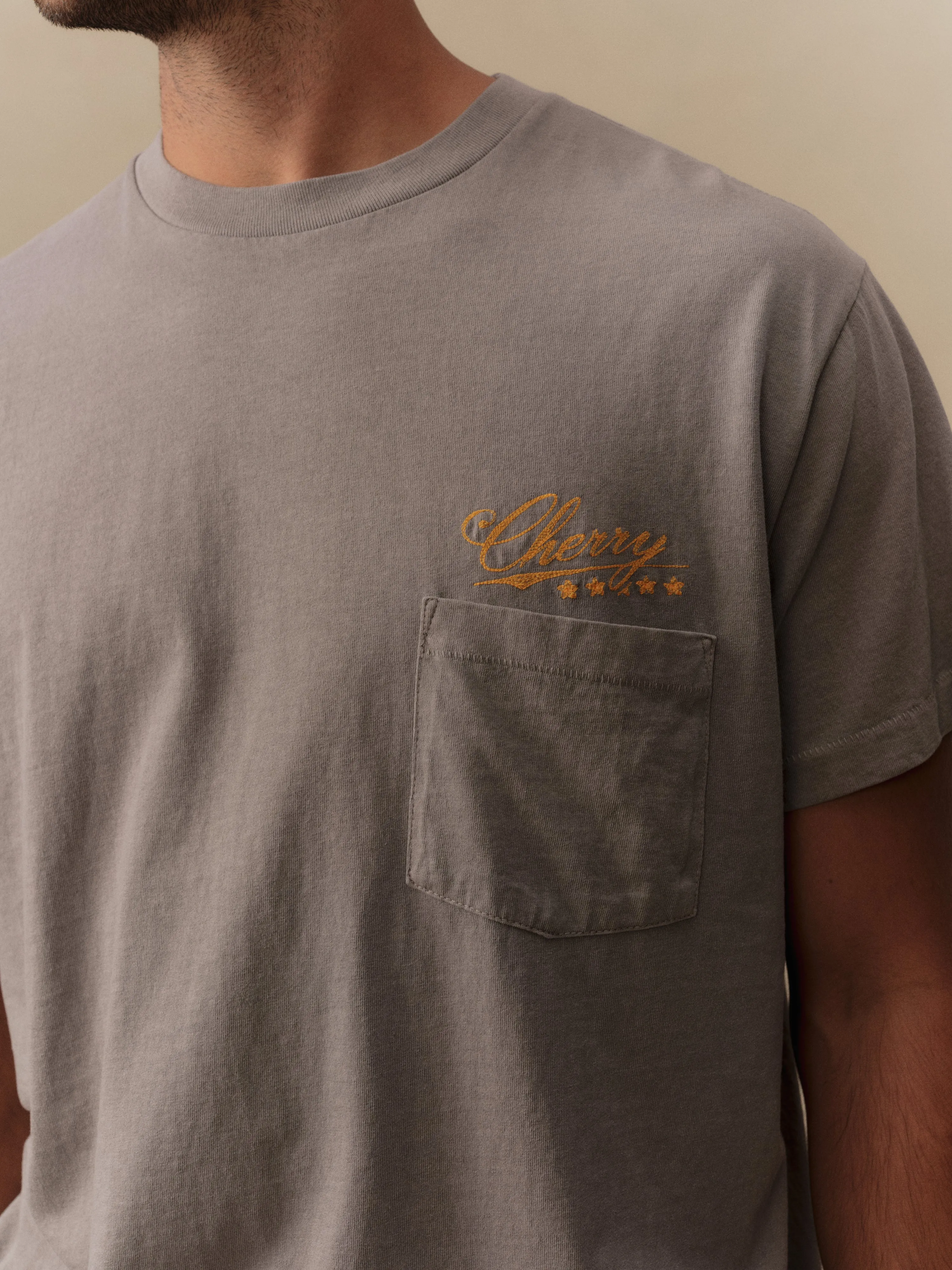 5 Star Boxy Pocket T-Shirt (Smoke) sold by Cherry LA product image thumbnail 4
