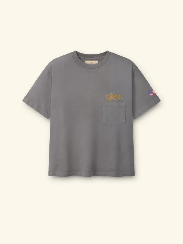 5 Star Boxy Pocket T-Shirt (Smoke) made by Cherry LA
