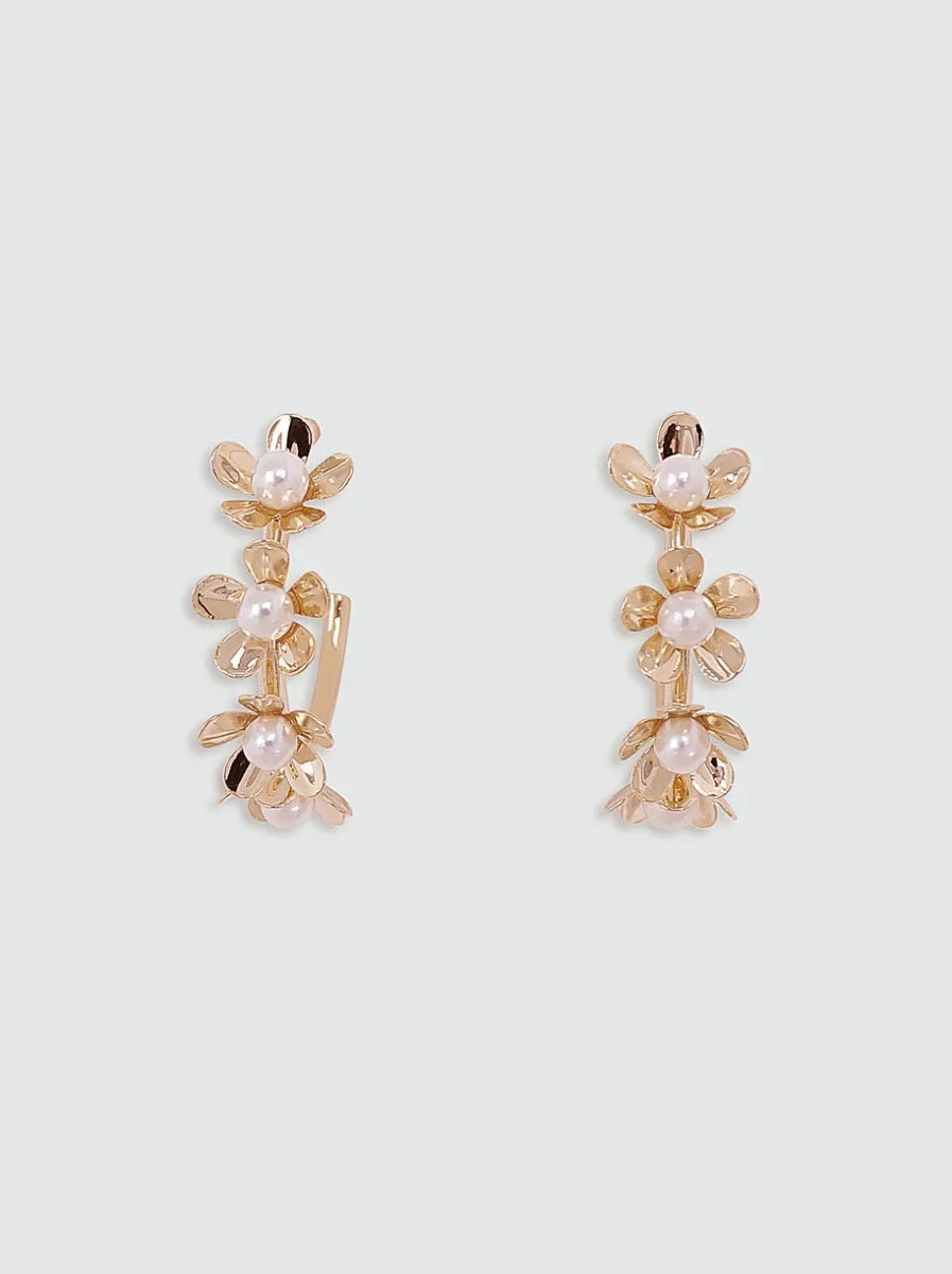 Floral Gold Cluster Earrings sold by Chi Chi London product image thumbnail 3