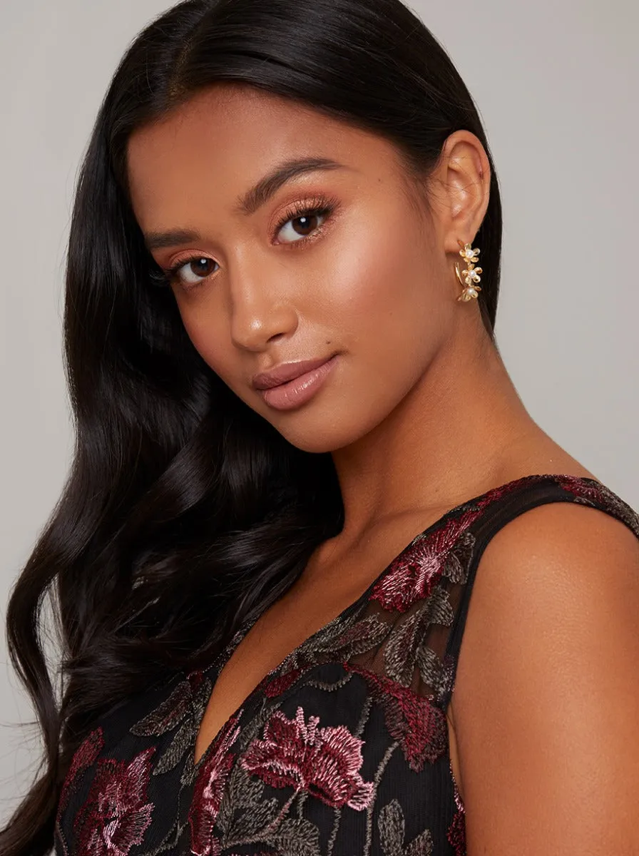 Floral Gold Cluster Earrings sold by Chi Chi London product image thumbnail 5