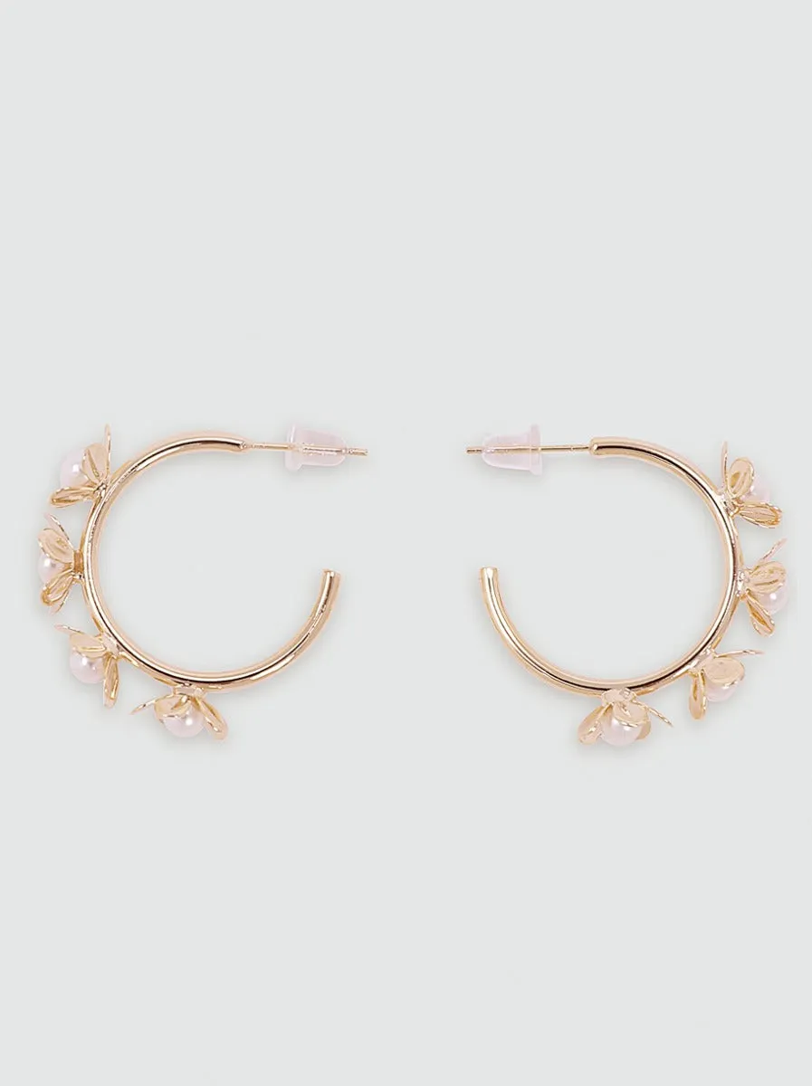 Floral Gold Cluster Earrings sold by Chi Chi London product image thumbnail 4