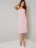 Halterneck Lace Back Midi Dress In Mink sold by Chi Chi London
