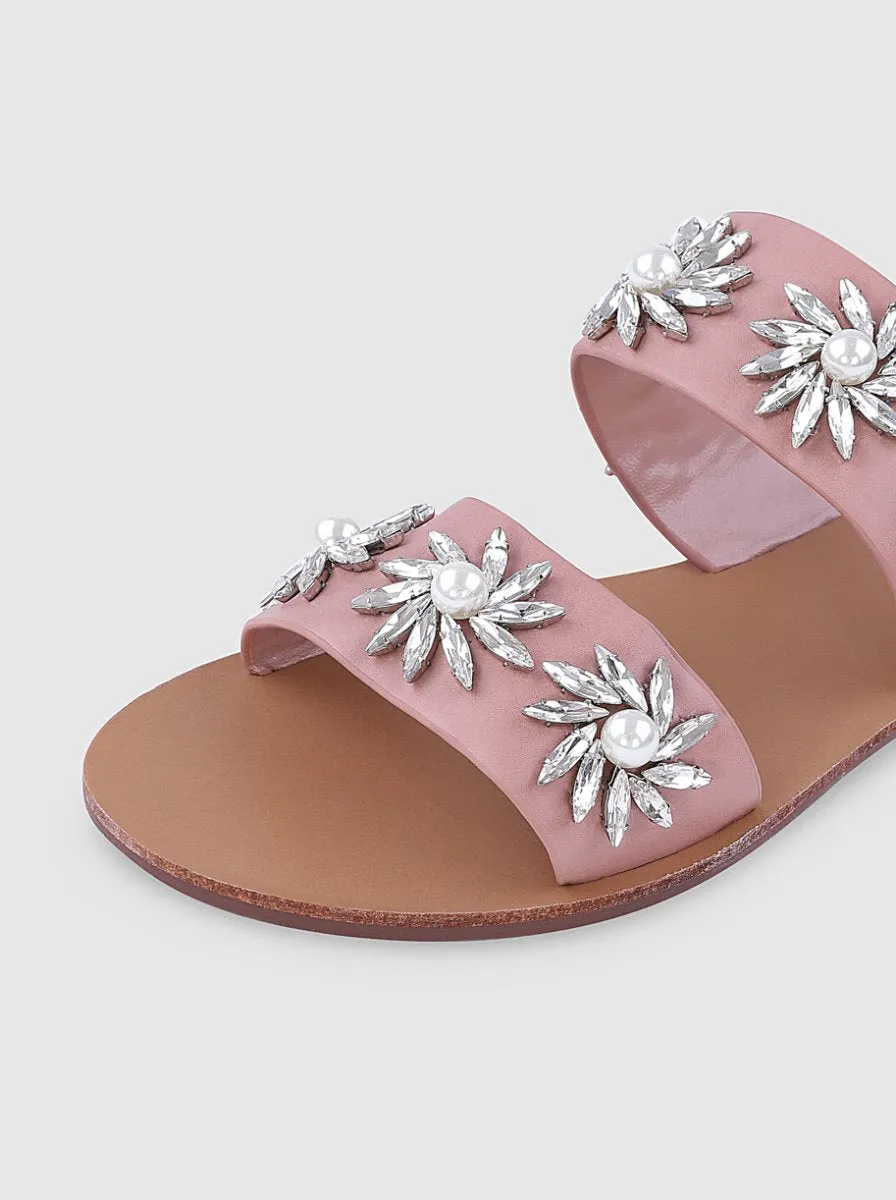 Multi Strap Diamante Embellished Sandals in Pink sold by Chi Chi London product image thumbnail 4