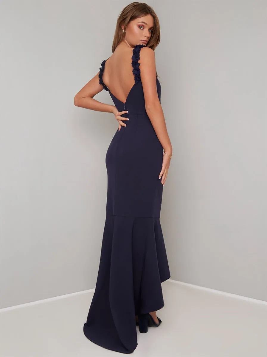 Bodycon Peplum Hem Maxi Dress in Blue sold by Chi Chi London product image thumbnail 2