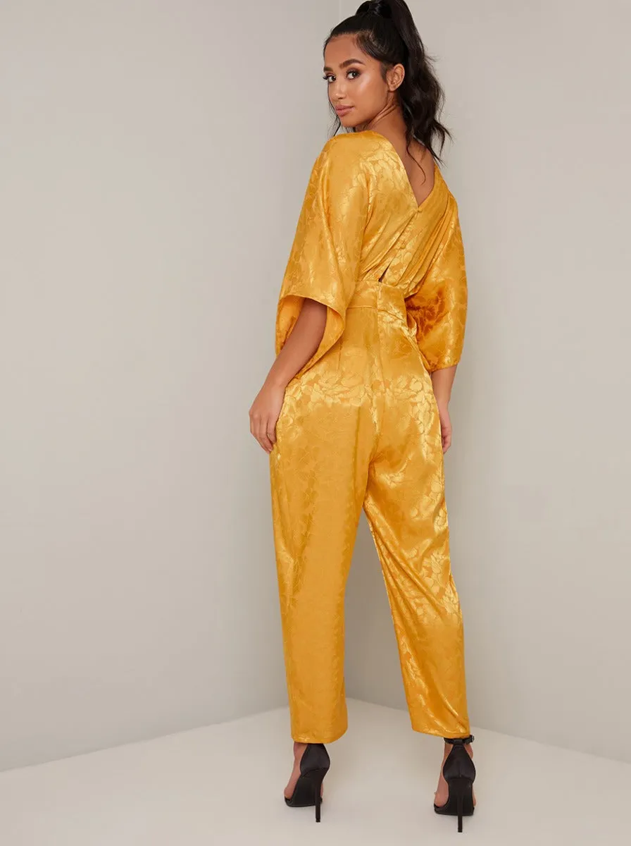 Petite Batwing Straight Leg Jumpsuit in Yellow sold by Chi Chi London product image thumbnail 4