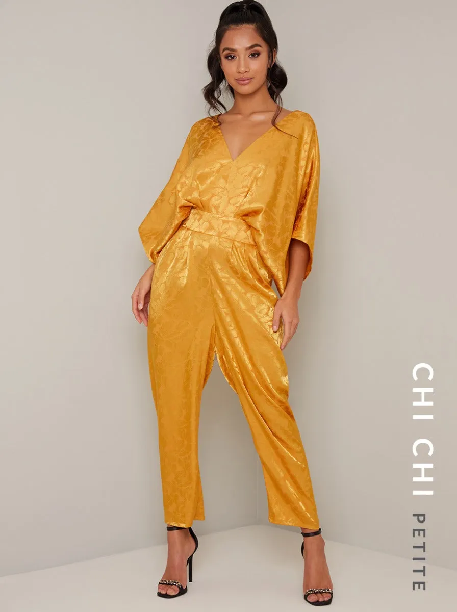 Petite Batwing Straight Leg Jumpsuit in Yellow sold by Chi Chi London product image thumbnail 2