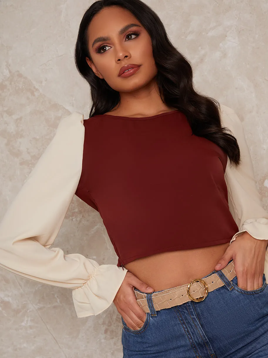 Long Sleeve Colourblock Top in Multicolour sold by Chi Chi London product image thumbnail 3