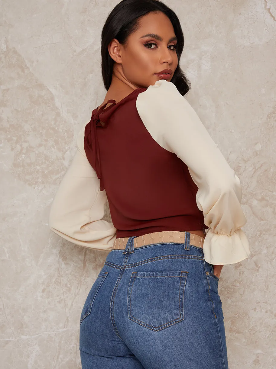 Long Sleeve Colourblock Top in Multicolour sold by Chi Chi London product image thumbnail 4