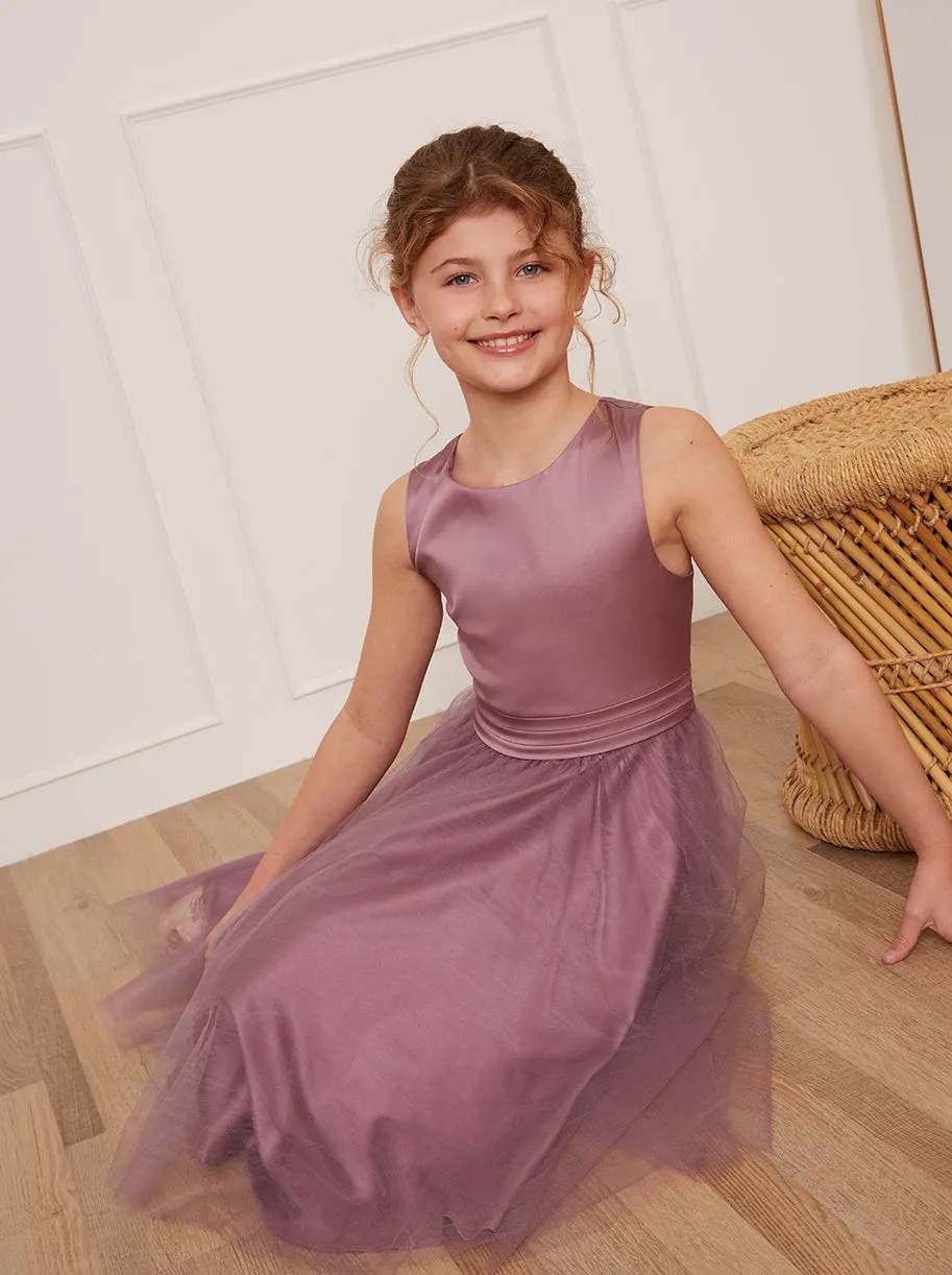 Older Girls Tulle Midi Dress in Lilac sold by Chi Chi London product image thumbnail 2