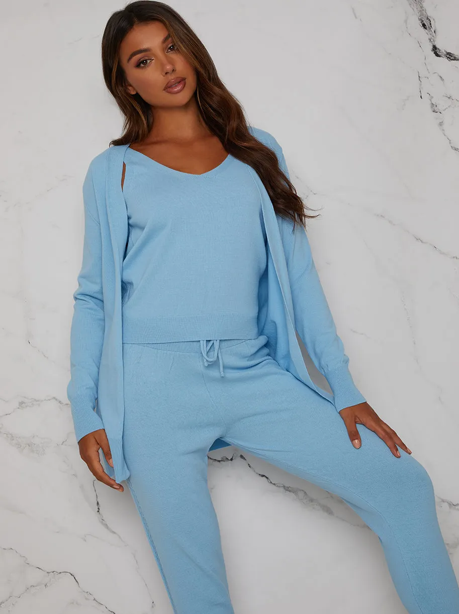 3 Piece Cardigan Loungewear Set in Blue sold by Chi Chi London product image thumbnail 4
