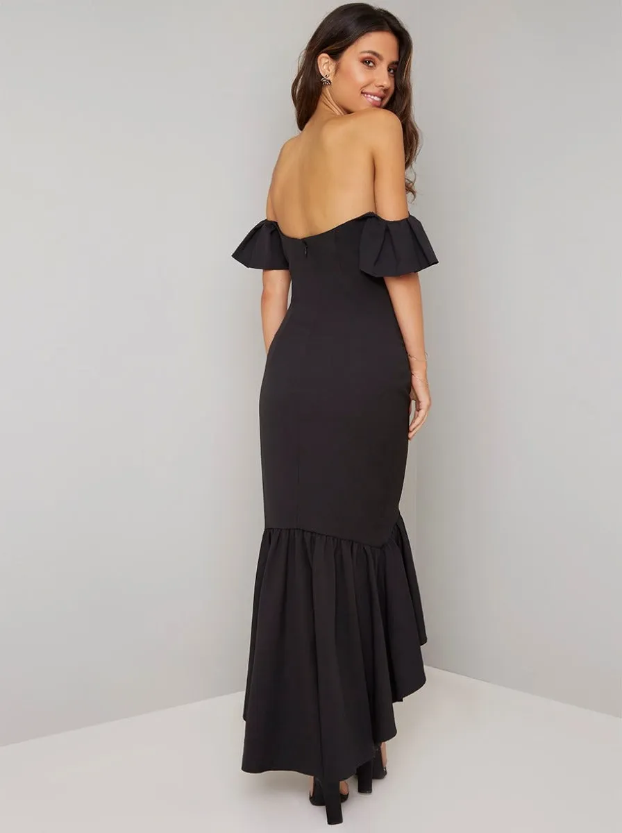 Bardot Fishtail Dip Hem Dress In Black sold by Chi Chi London product image thumbnail 3