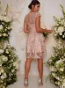 Lace Midi Dress in Nude sold by Chi Chi London