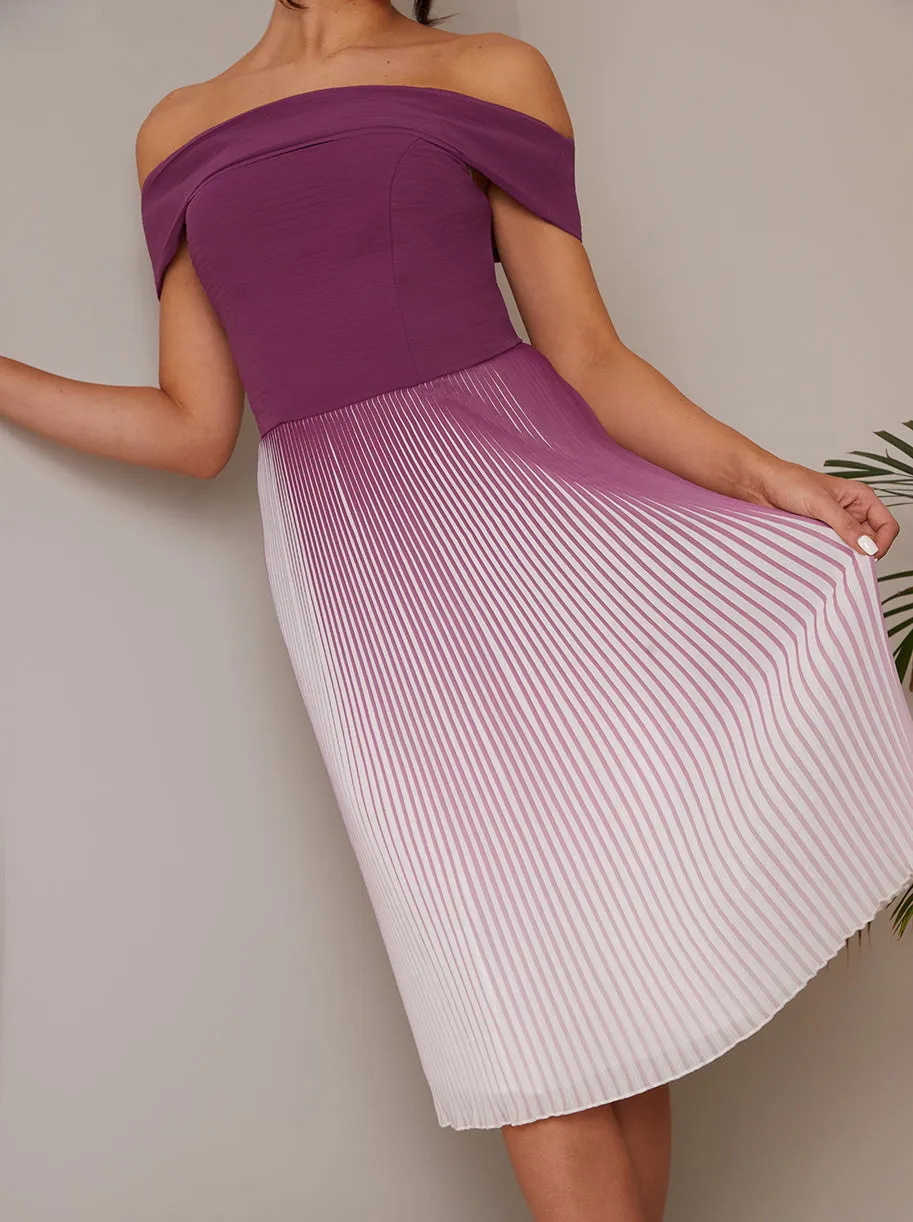 Bardot Ombre Pleated Midi Dress in Purple sold by Chi Chi London product image thumbnail 2