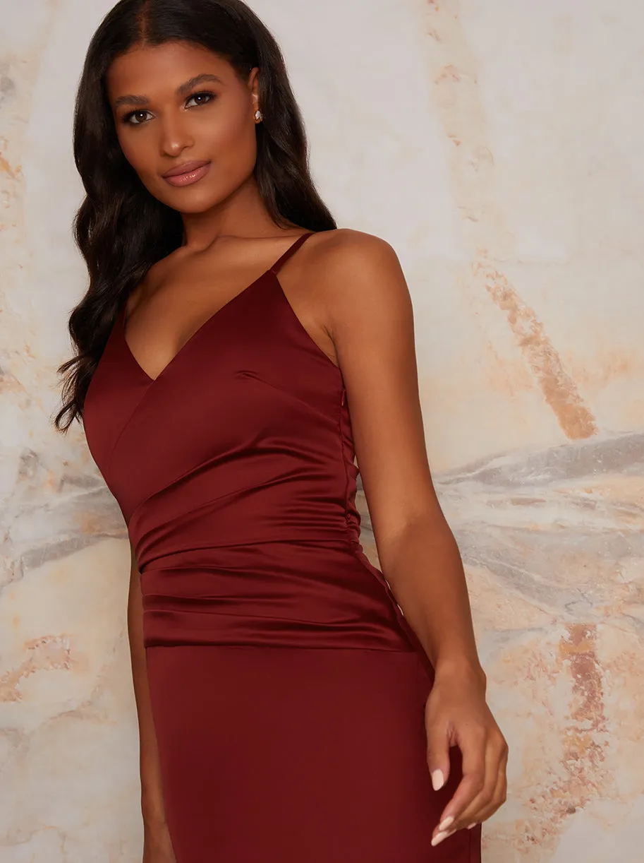 Bodycon Dress with Dip Hem Fishtail in Red sold by Chi Chi London product image thumbnail 3