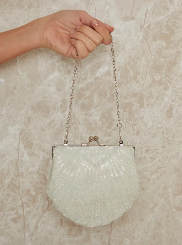 Embellished Micro Bag in White sold by Chi Chi London