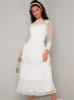 Bridal Lace Embroidered Midi Dress in White sold by Chi Chi London