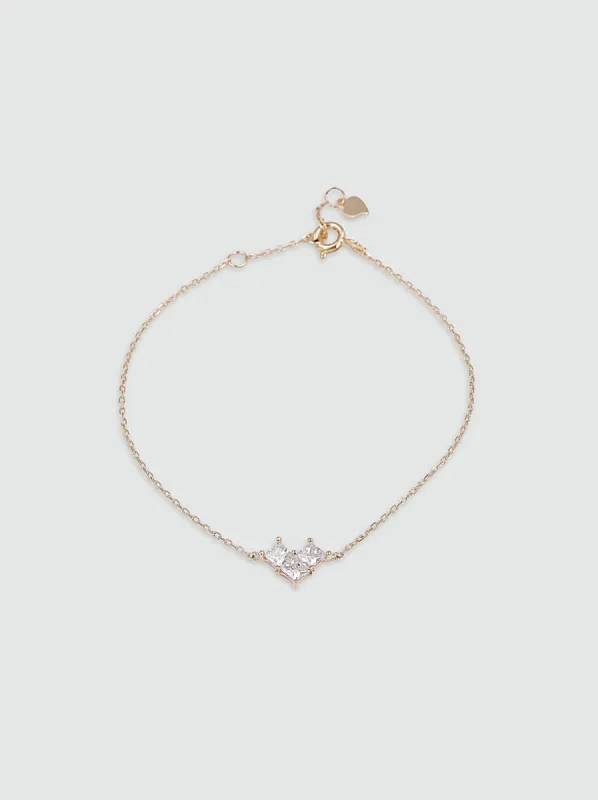 Gemstone Chain Bracelet in Gold Finish sold by Chi Chi London