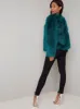 Faux Fur Crop Jacket in Green sold by Chi Chi London
