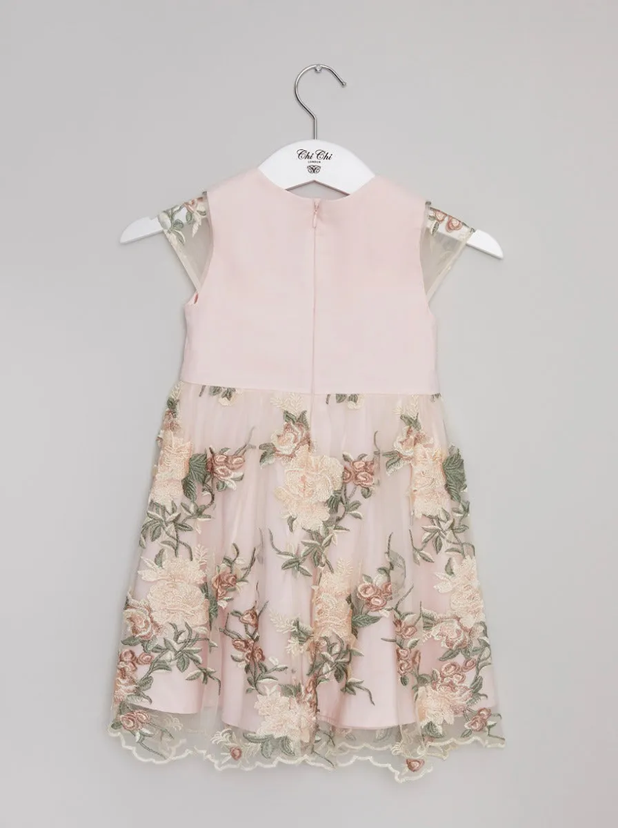 Girls Lace Embroidered Dress in Cream sold by Chi Chi London product image thumbnail 4