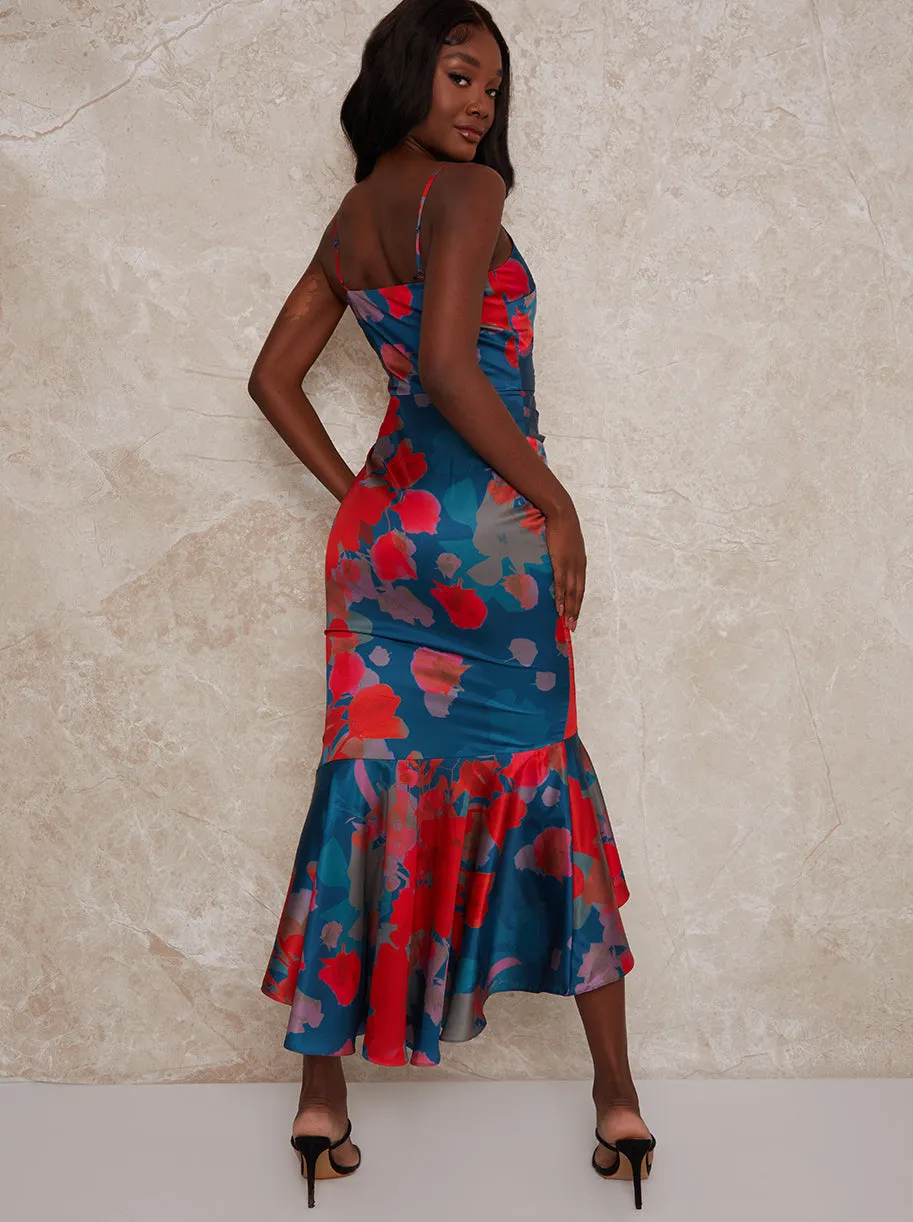 Sleeveless Floral Print Midi Dress in Navy sold by Chi Chi London product image thumbnail 2