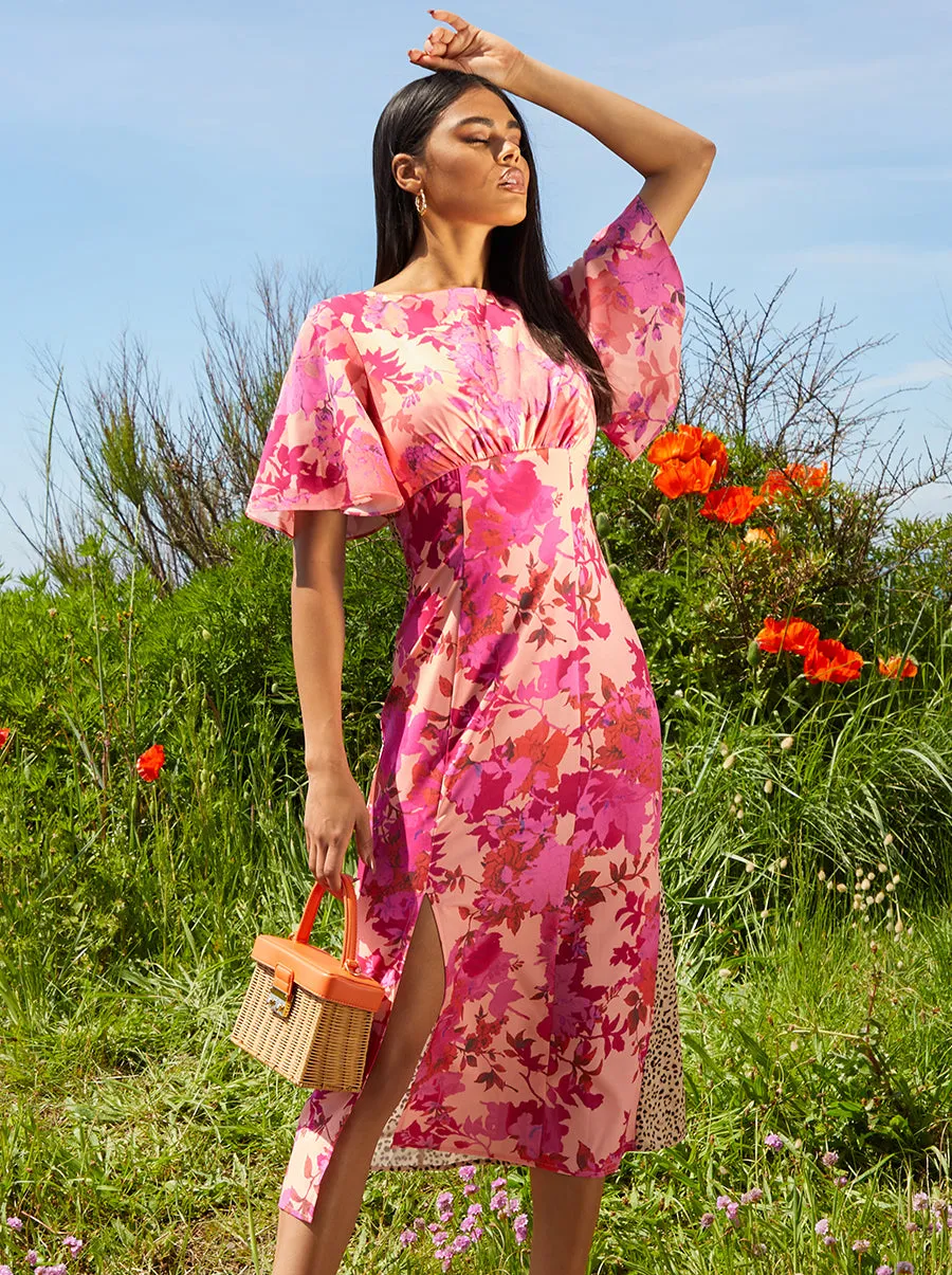 Plus Size Floral & Animal Print Midi Dress in Multi sold by Chi Chi London product image thumbnail 5