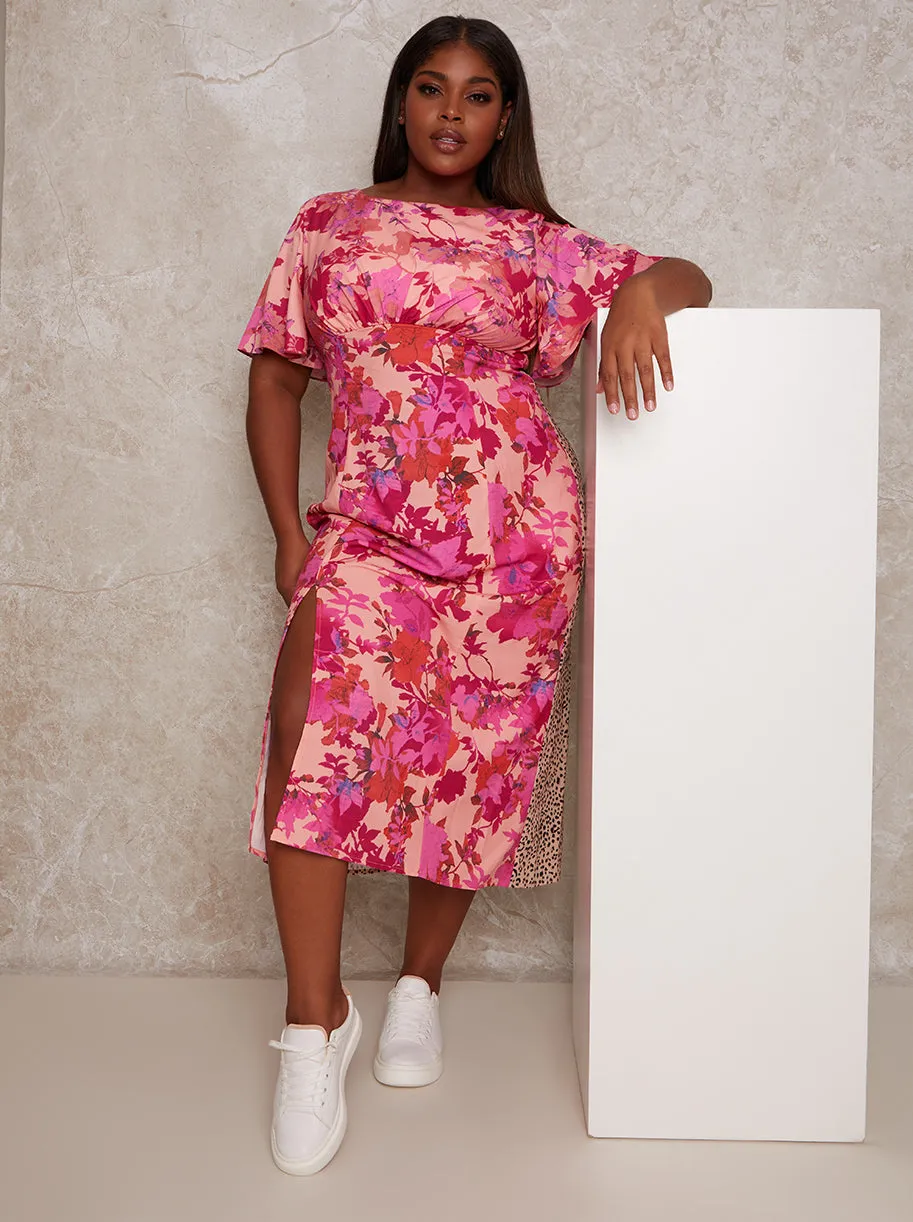 Plus Size Floral & Animal Print Midi Dress in Multi sold by Chi Chi London product image thumbnail 4