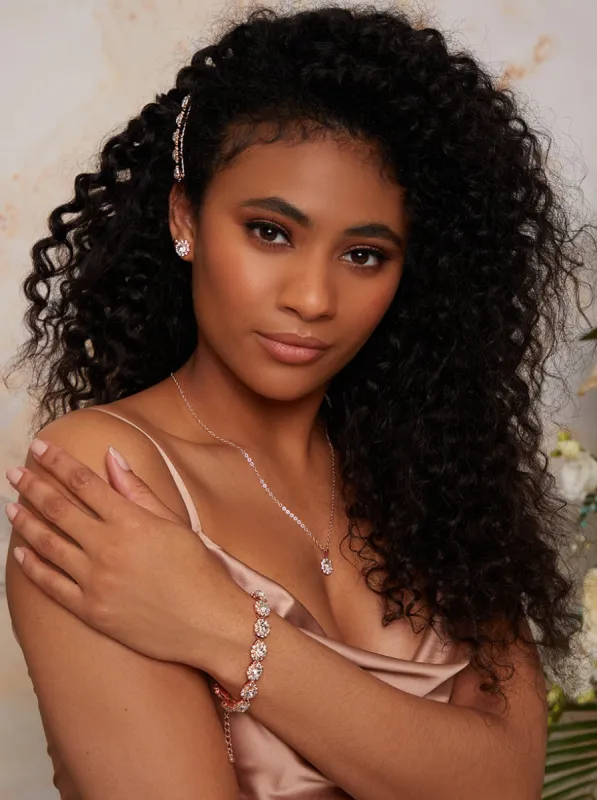 Gemstone Encrusted Jewellery Set in Rose Gold sold by Chi Chi London