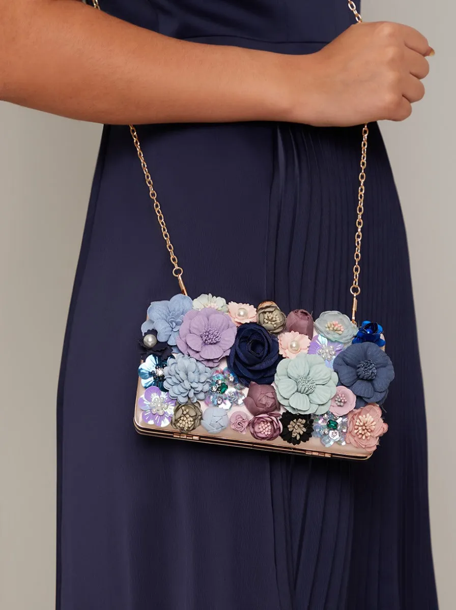 Clutch Bag with 3D Floral Design sold by Chi Chi London