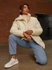 Oversized Duvet Short Padded Coat in Cream sold by Chi Chi London