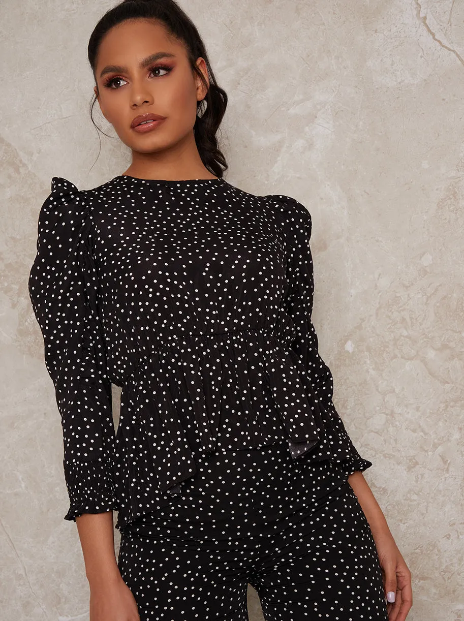 Polka Dot Peplum in Mono sold by Chi Chi London product image thumbnail 3