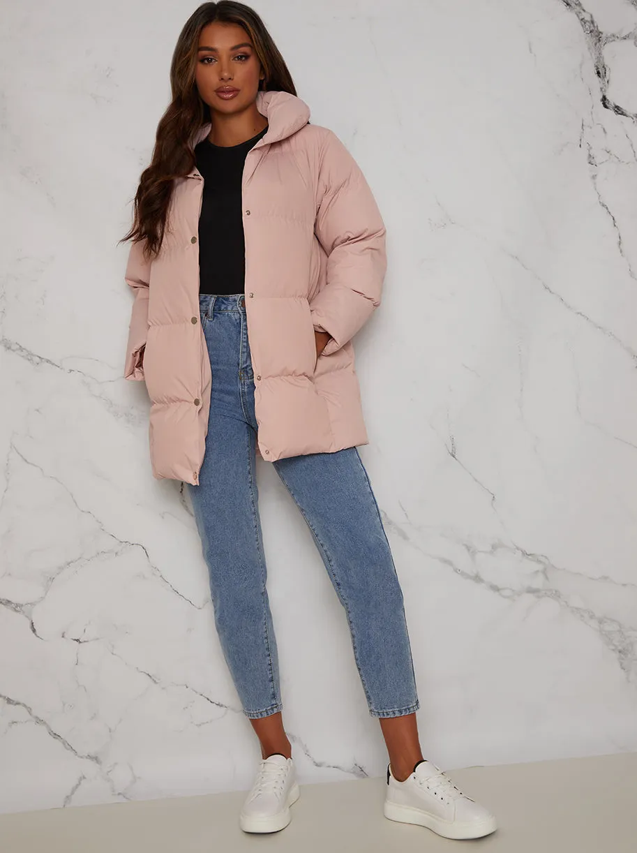 Padded Puffer Coat in Pink sold by Chi Chi London product image thumbnail 2