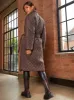 Diamond Quilted Longline Belted Coat in Chocolate sold by Chi Chi London