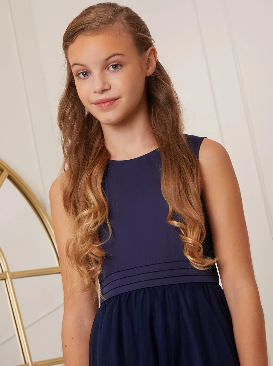 Older Girls Sleeveless Tulle Midi Dress in Navy sold by Chi Chi London product image thumbnail 3