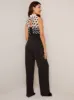 High Neck Crochet Overlay Wide Leg Jumpsuit in Black sold by Chi Chi London