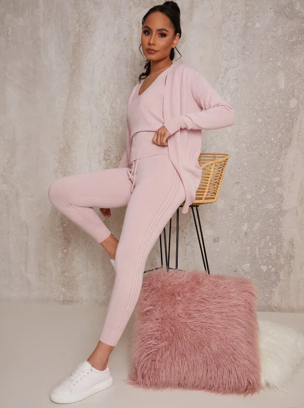 Knitted Leggings in Pink sold by Chi Chi London