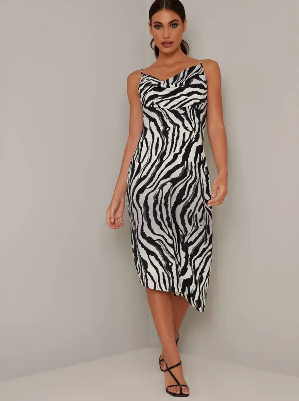 Animal Print Cowl Neck Midi Dress in Multi sold by Chi Chi London