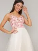 Cami Strap Lace Layered Tulle Midi Dress in Pink sold by Chi Chi London